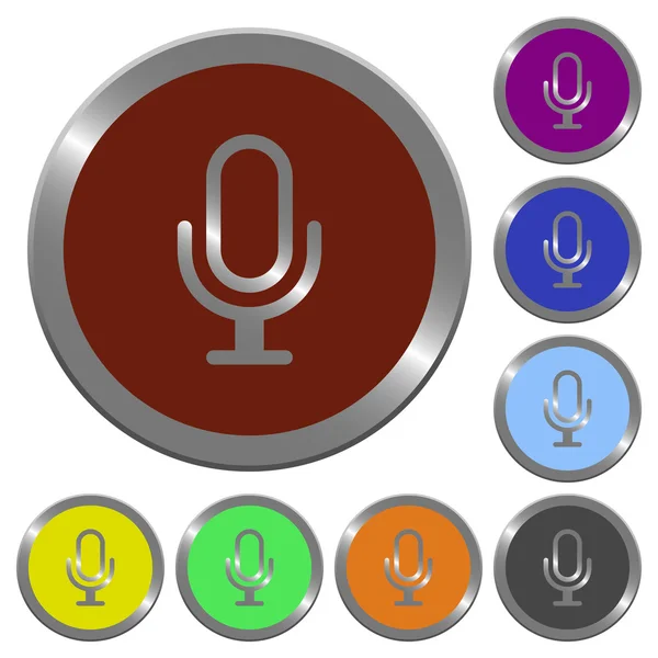 Botões de microfone de cor — Vetor de Stock