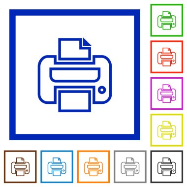 Düz simgeler baskı çerçeveli