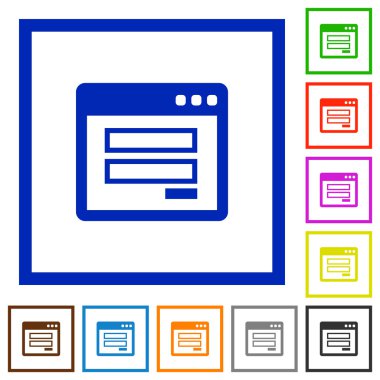 Giriş paneli düz simgeler çerçeveli