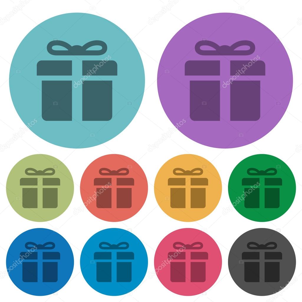 Color gift box flat icons
