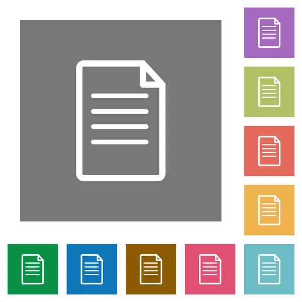 Document carrés icônes plates — Image vectorielle