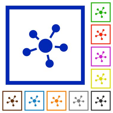 Bağlantıları çerçeveli düz simgeler