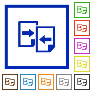Belgeleri paylaşmak düz simgeler çerçeveli