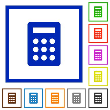 Hesap makinesi düz simgeler çerçeveli