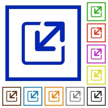 Çerçeveli öğesi düz simgelerini yeniden boyutlandırmak