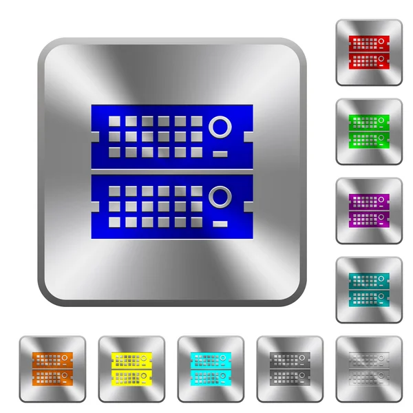 Botões de servidores de rack de aço — Vetor de Stock