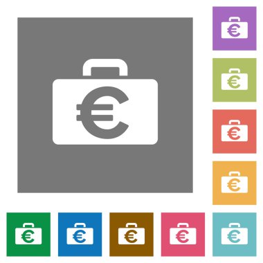 Euro çanta kare düz simgeler