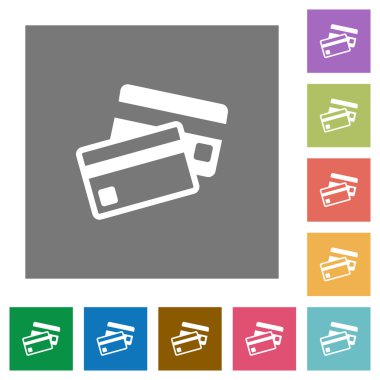 Kredi kartı kare düz simgeler