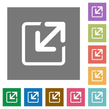 Öğe yeniden boyutlandırmak kare düz simgeler