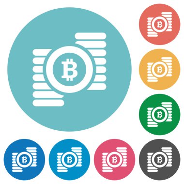 Düz bitcoins simgeler imzalamak