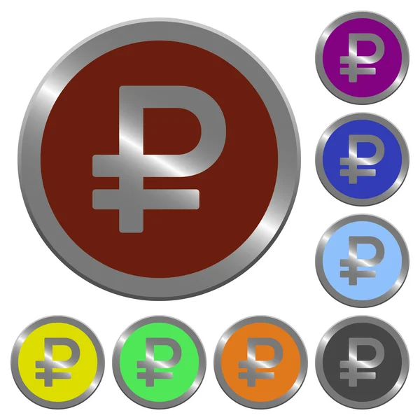 Color rublo botones de signo — Vector de stock