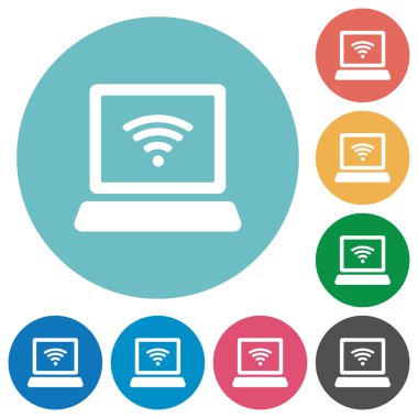 Düz kablosuz dizüstü bilgisayar simgeleri