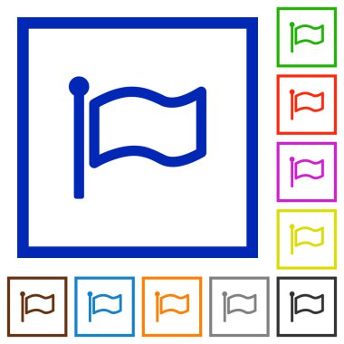 Bayrak düz simgeler çerçeveli