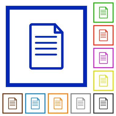 Belge düz simgeler çerçeveli