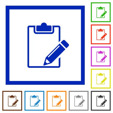 Not defteri düz simgeler çerçeveli