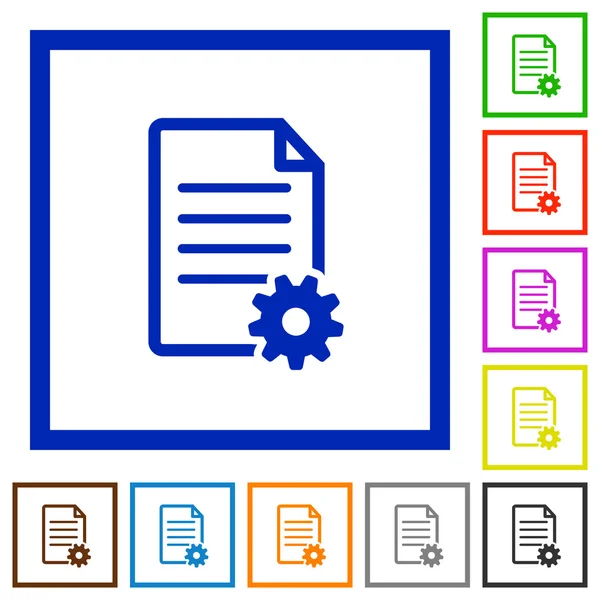 Configuration du document encadré icônes plates — Image vectorielle