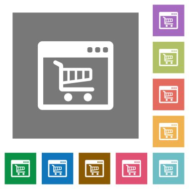 Webshop kare düz simgeler