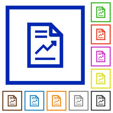 Rapor düz simgeler çerçeveli