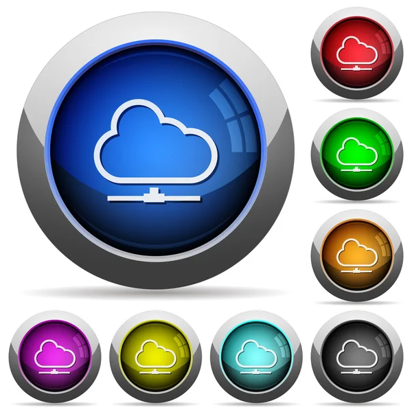 Cloud network button set — Stock Vector