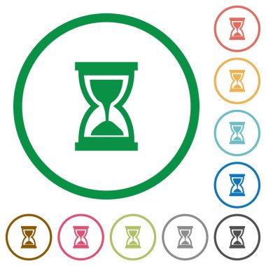 Kum saati düz simgeler özetlenen