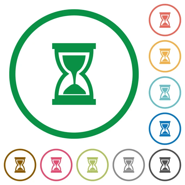 Kum saati düz simgeler özetlenen