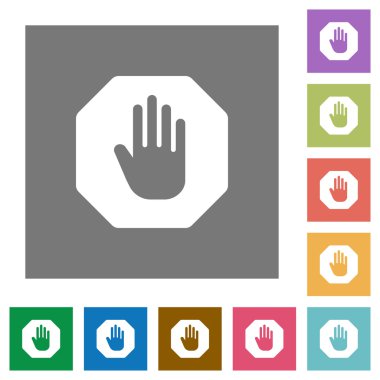 Dur işareti kare düz simgeler