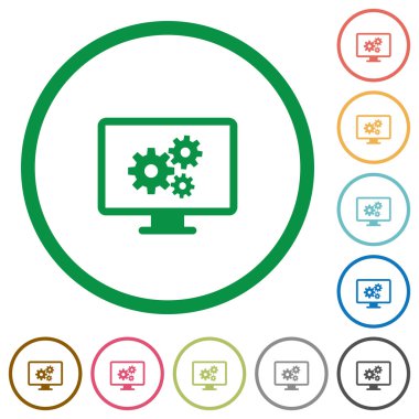 Ekran ayarlarını düz simgeler özetlenen