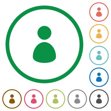 Kullanıcı düz simgeler özetlenen