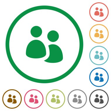 Kullanıcı grubu düz simgeler özetlenen