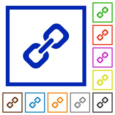Çerçeveli düz simgeler bağlantı