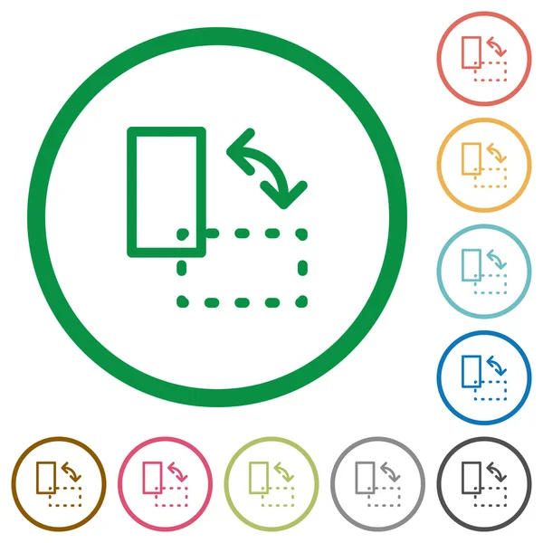 Girar elemento delineado iconos planos — Archivo Imágenes Vectoriales