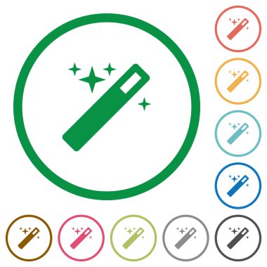 Sihirli değnek düz simgeler özetlenen