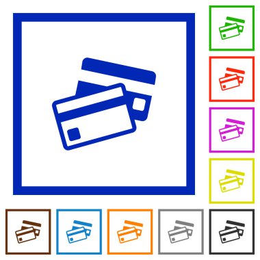 Kredi kartı düz simgeler çerçeveli