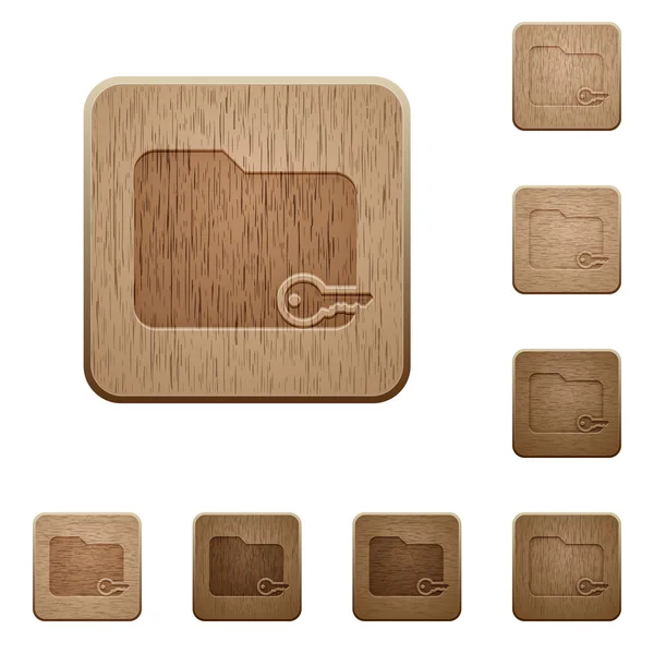 Secure folder wooden buttons — Stock Vector