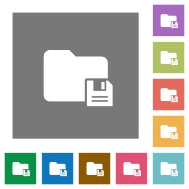 Klasör Kaydet kare düz simgeler