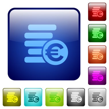 Renk euro cam düğmeleri paralar