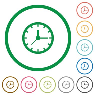 Saat düz simgeler özetlenen