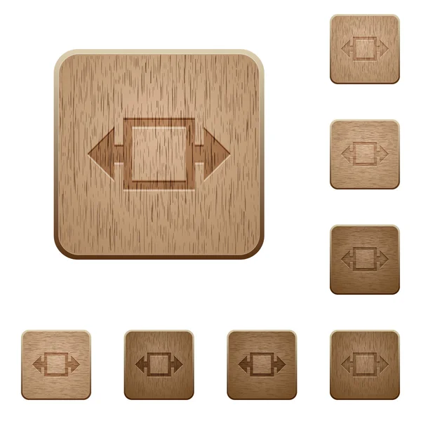 Largeur outil boutons en bois — Image vectorielle
