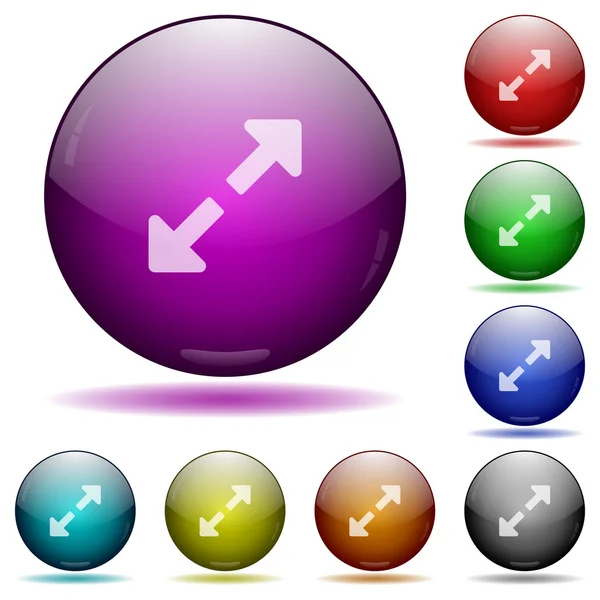 Cambiar el tamaño de los botones de esfera de vidrio completo — Vector de stock