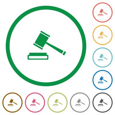 Açık artırma düz simgeler özetlenen