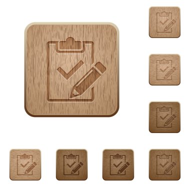 Denetim listesi ahşap düğmeleri doldurun