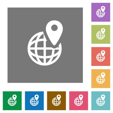 GPS konum kare düz simgeler