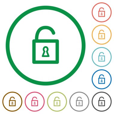 Kilidi asma kilit düz simgeler özetlenen