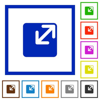 Çerçeveli pencere düz simgelerini yeniden boyutlandırmak