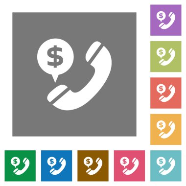 Para çağrı kare düz simgeler