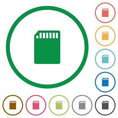 SD bellek kartı düz simgeler özetlenen