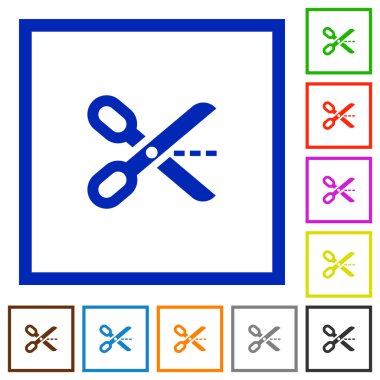 Çerçeveli düz simgeleri kesmek