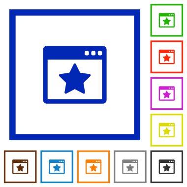 Düz simgeler favori uygulama çerçeveli