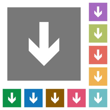 Aşağı ok kare düz simgeler