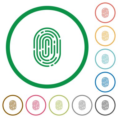 Parmak izi düz simgeler özetlenen